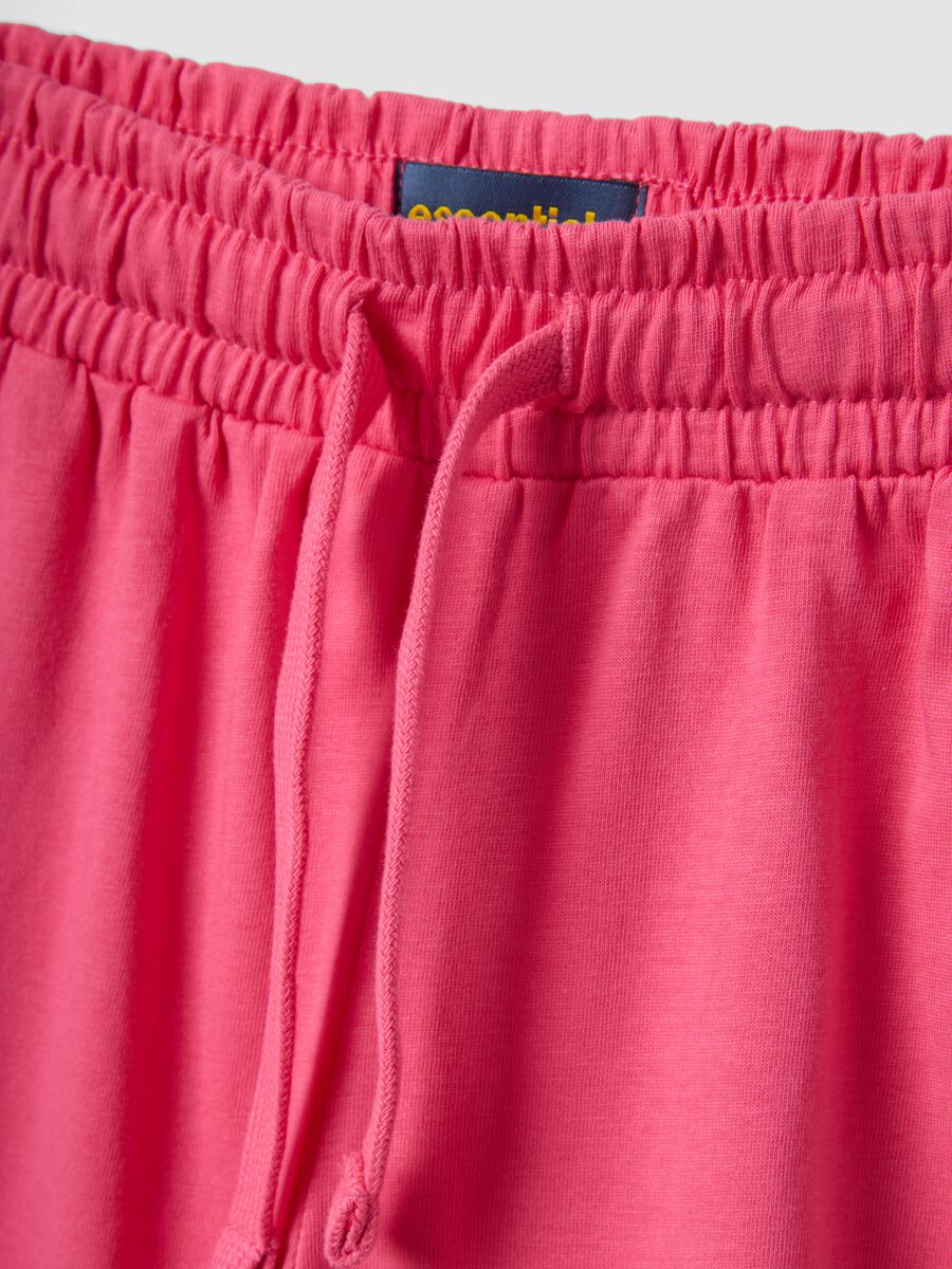 Pantaloncini in puro cotone rosa da bambina regular fit_2