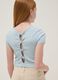 Blue stretch cotton short-sleeve T-shirt_2