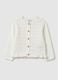 Girls' cardigan in pure white cotton_0