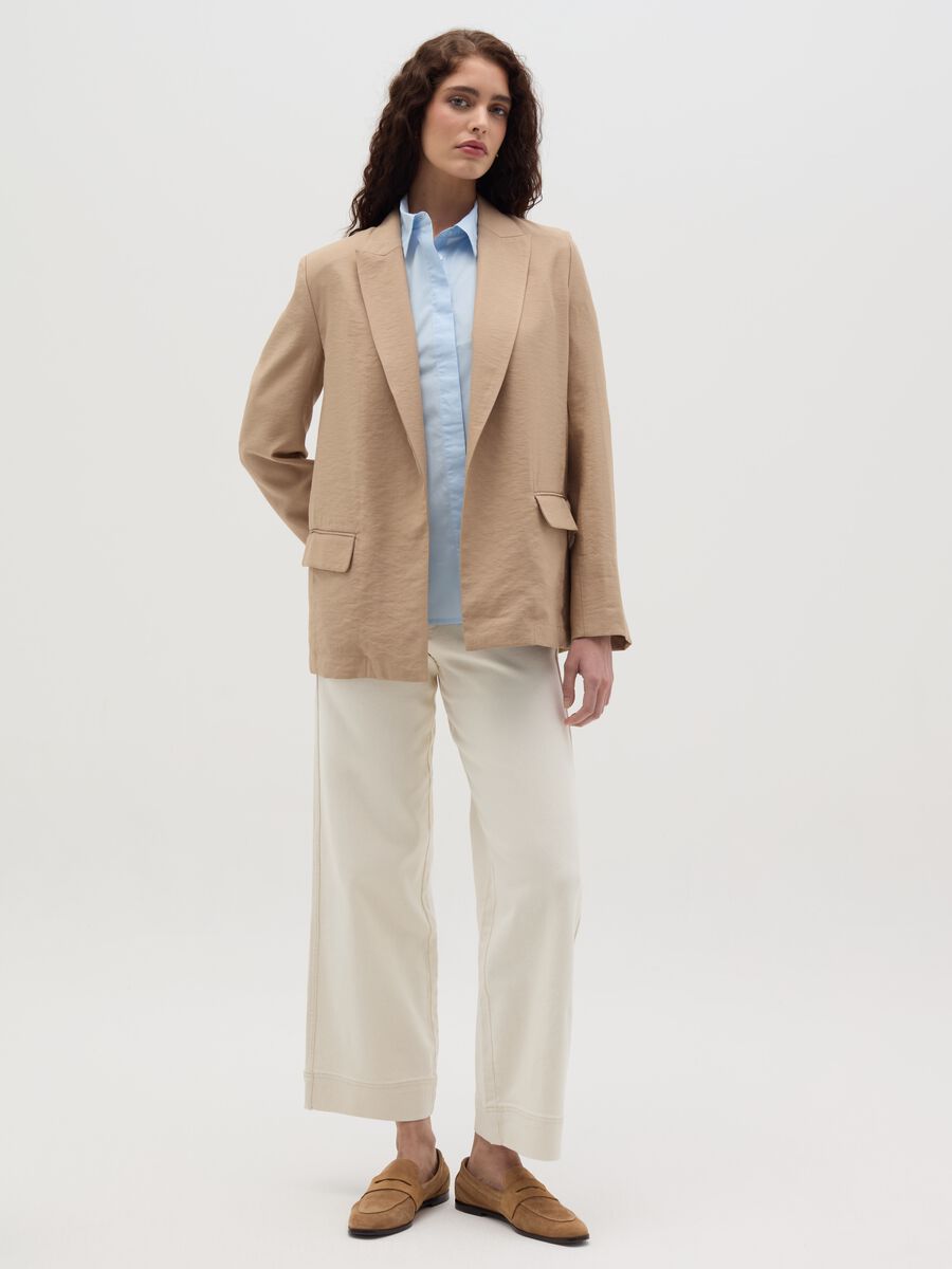 Open blazer in crêpe_1
