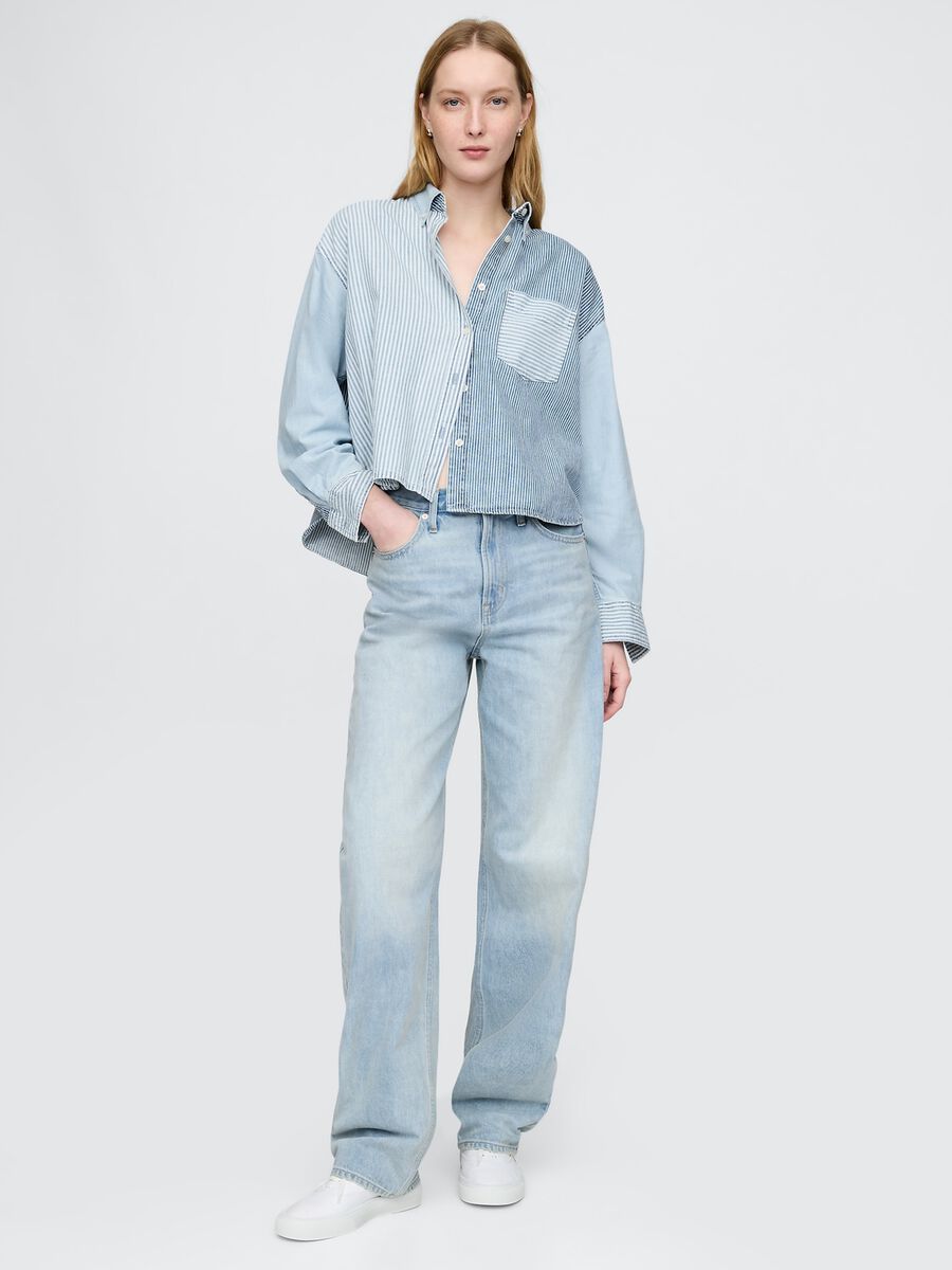 Camicia patchwork a righe Gap in cotone_1