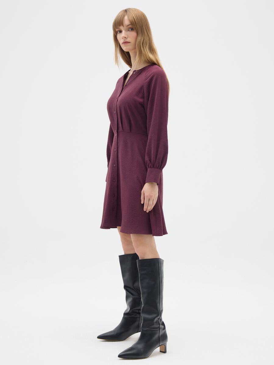 Purple regular fit long sleeve dress_1