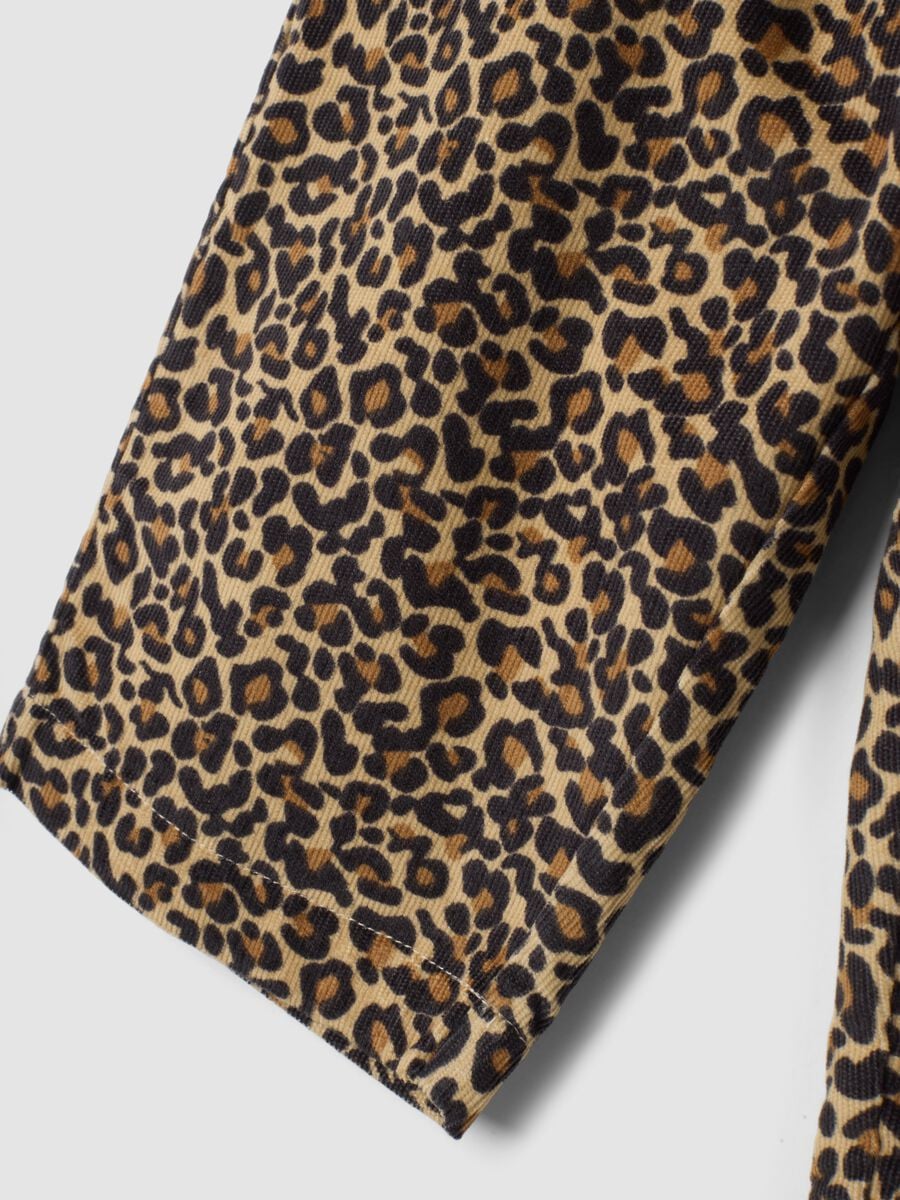 Brown pure cotton animal print trousers_3