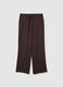 Women's trousers in pure brown viscose regular fit_4