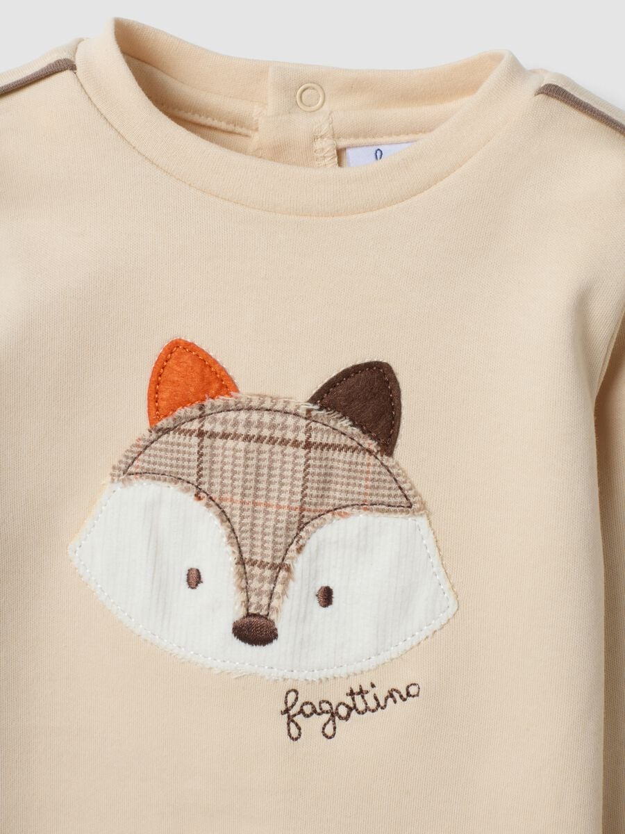 Maglietta beige in puro cotone organico girocollo_2