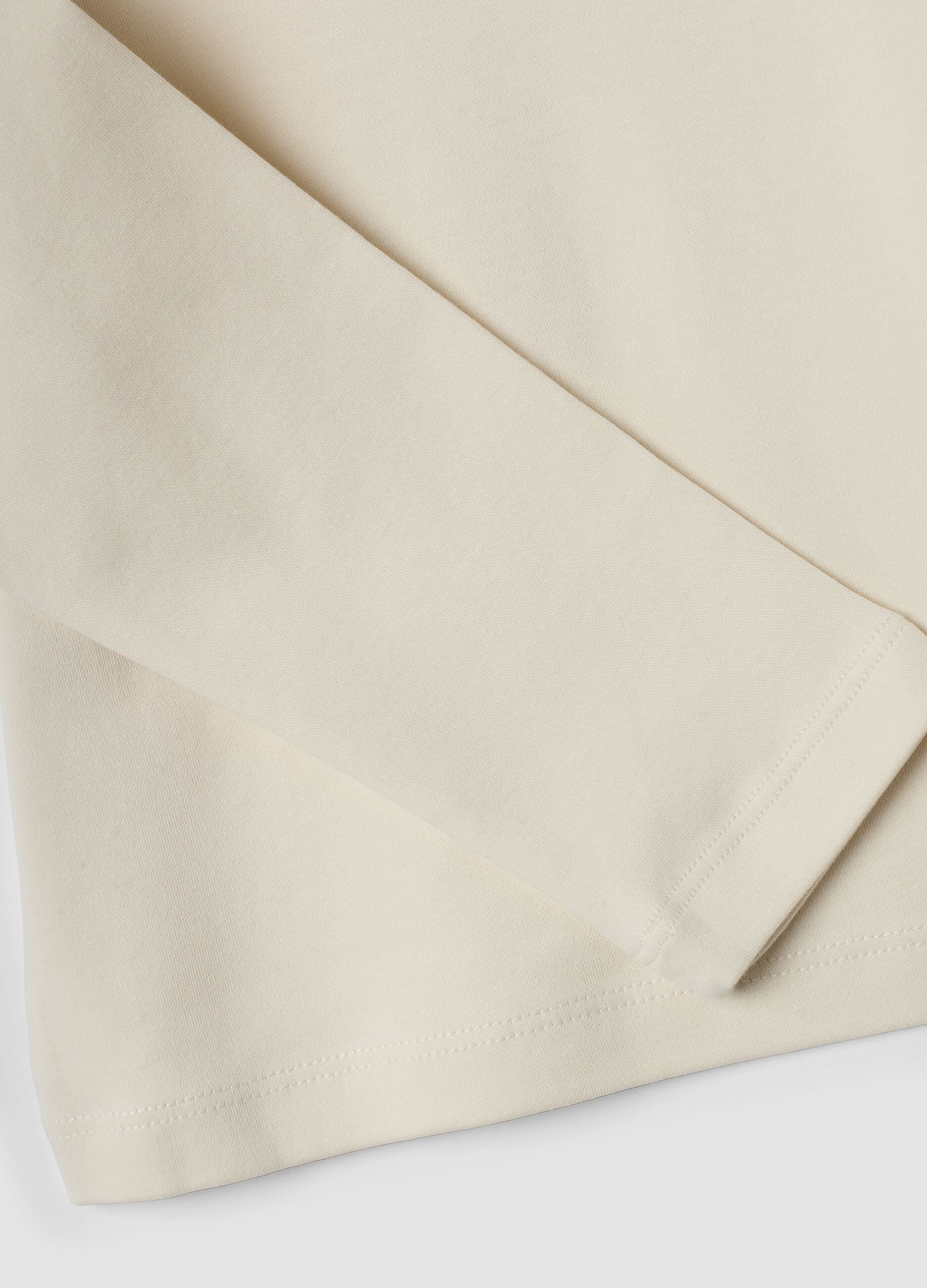 Grey organic cotton roll-neck T-shirt