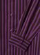 Purple pure cotton striped shirt with grandad collar, regular fit_5