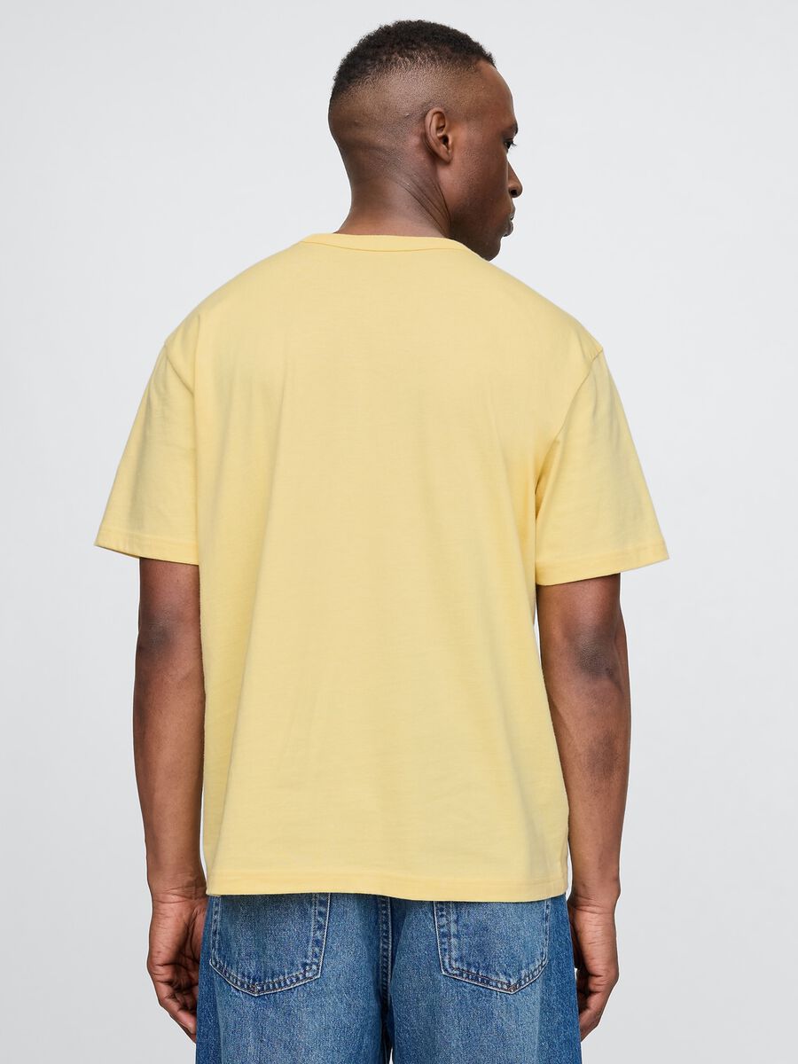 Short Sleeve Yellow Cotton T-shirt_2