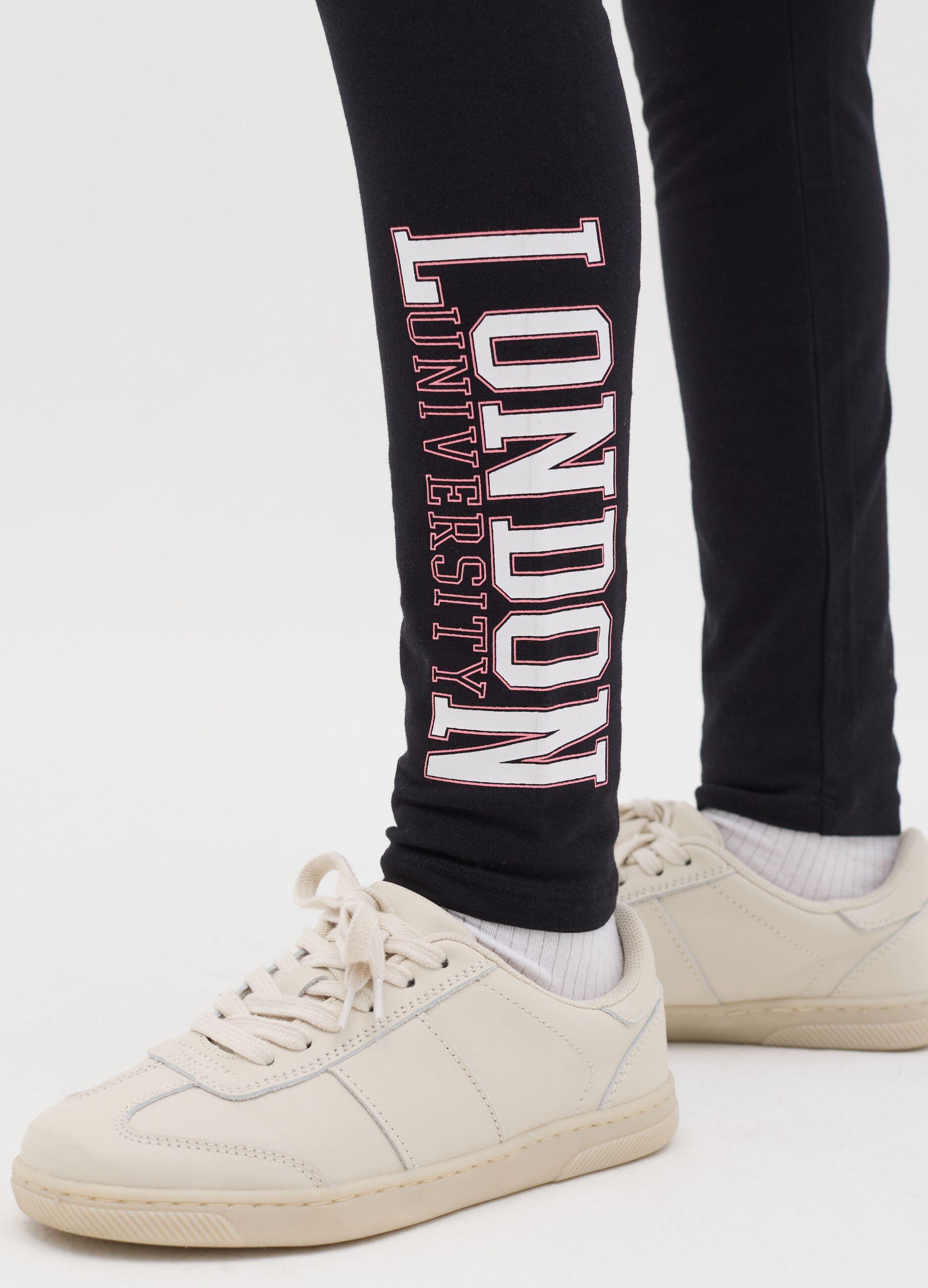 Printed stretch cotton leggings