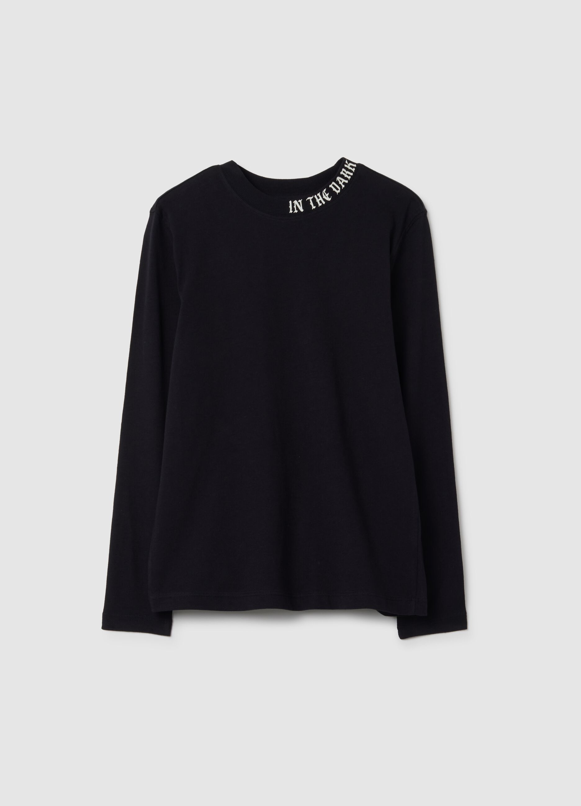Boys' black pure cotton regular fit t-shirt