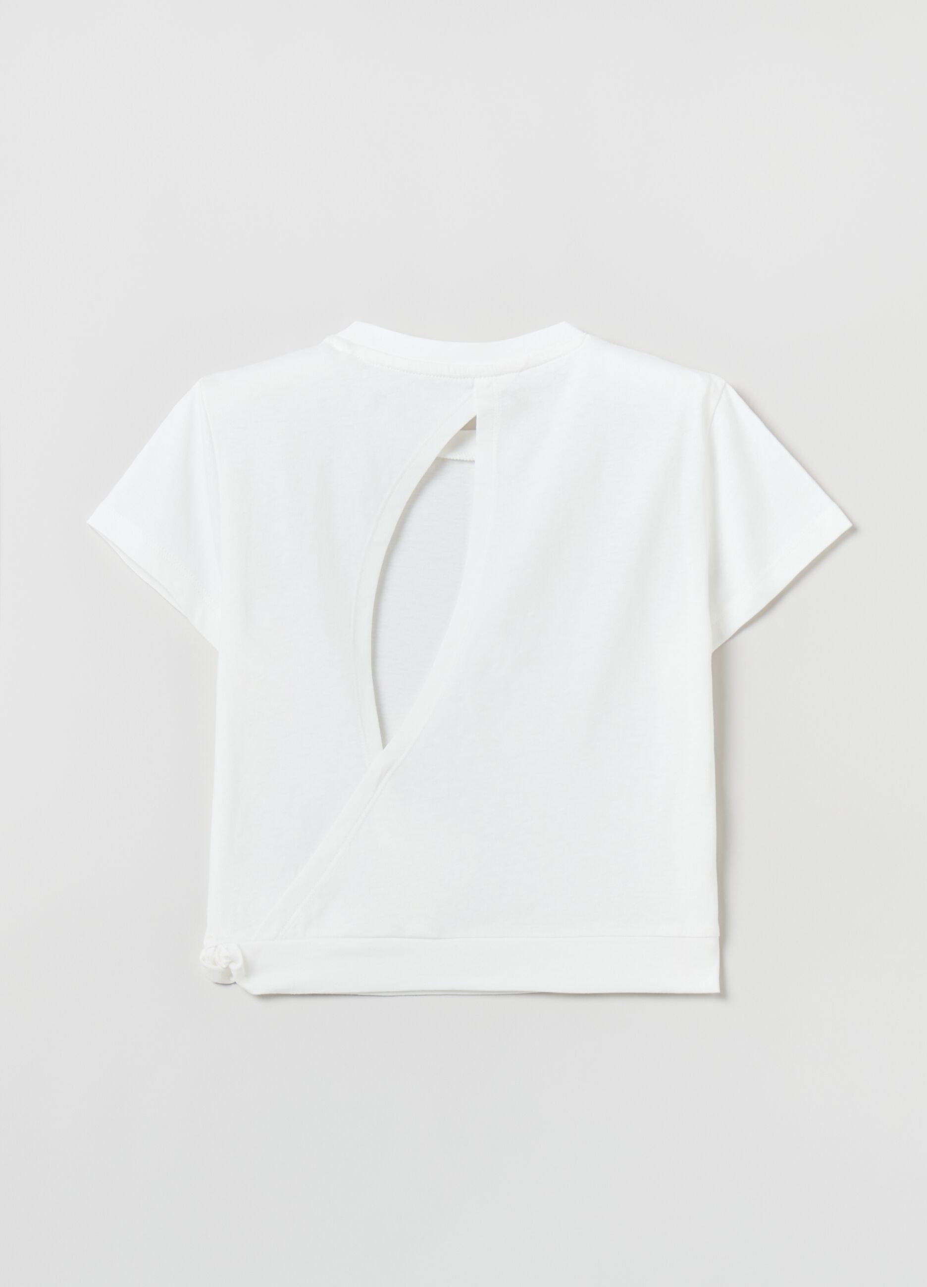 T-shirt con nodo e dettaglio cut out_1
