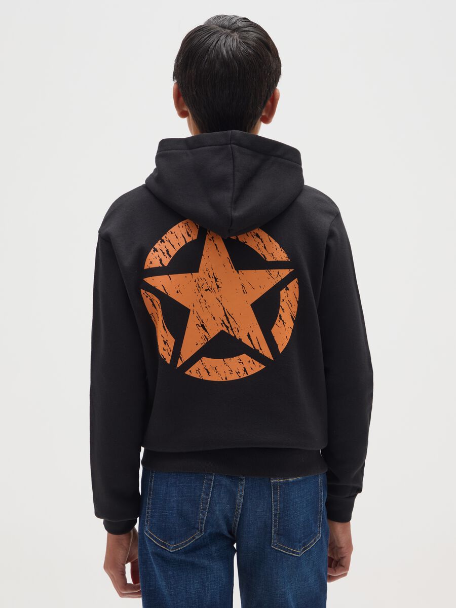 Kids' black regular fit cotton blend hoodie_1