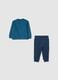 Blue cotton toddler set regular fit with bear motif_1