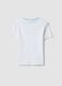 Girls&rsquo; white fitted stretch cotton T-shirt with embroidery_1