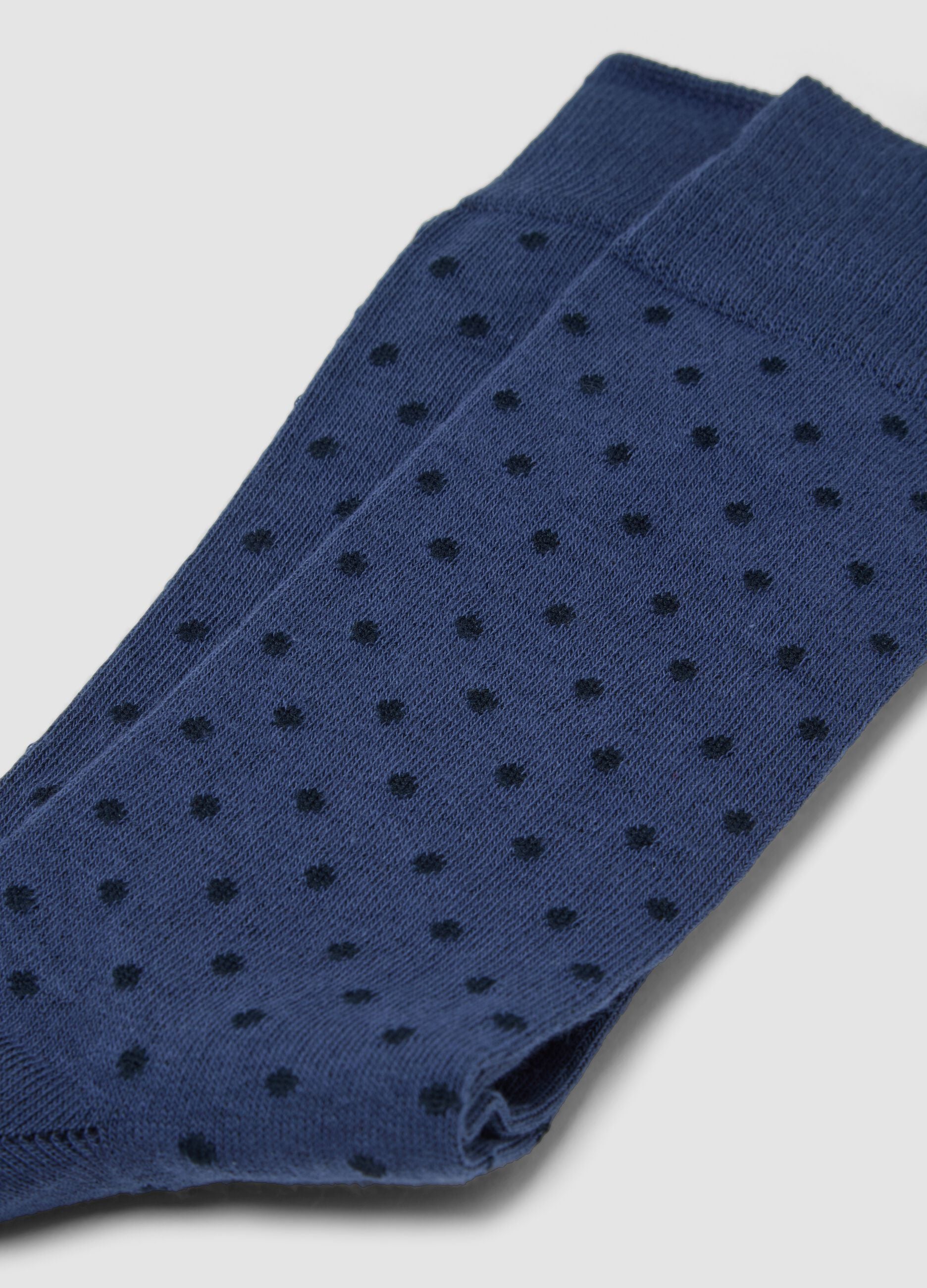 Two-pack of navy and dark blue stretch cotton socks