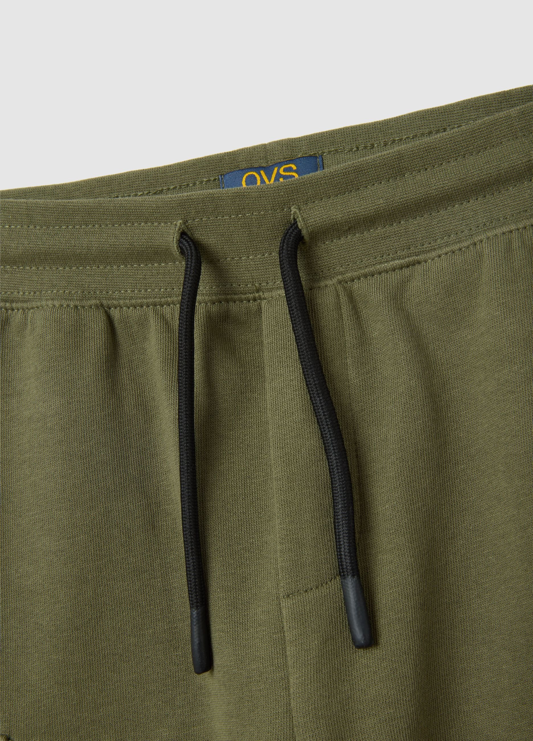 Child's green cotton regular fit Bermuda shorts