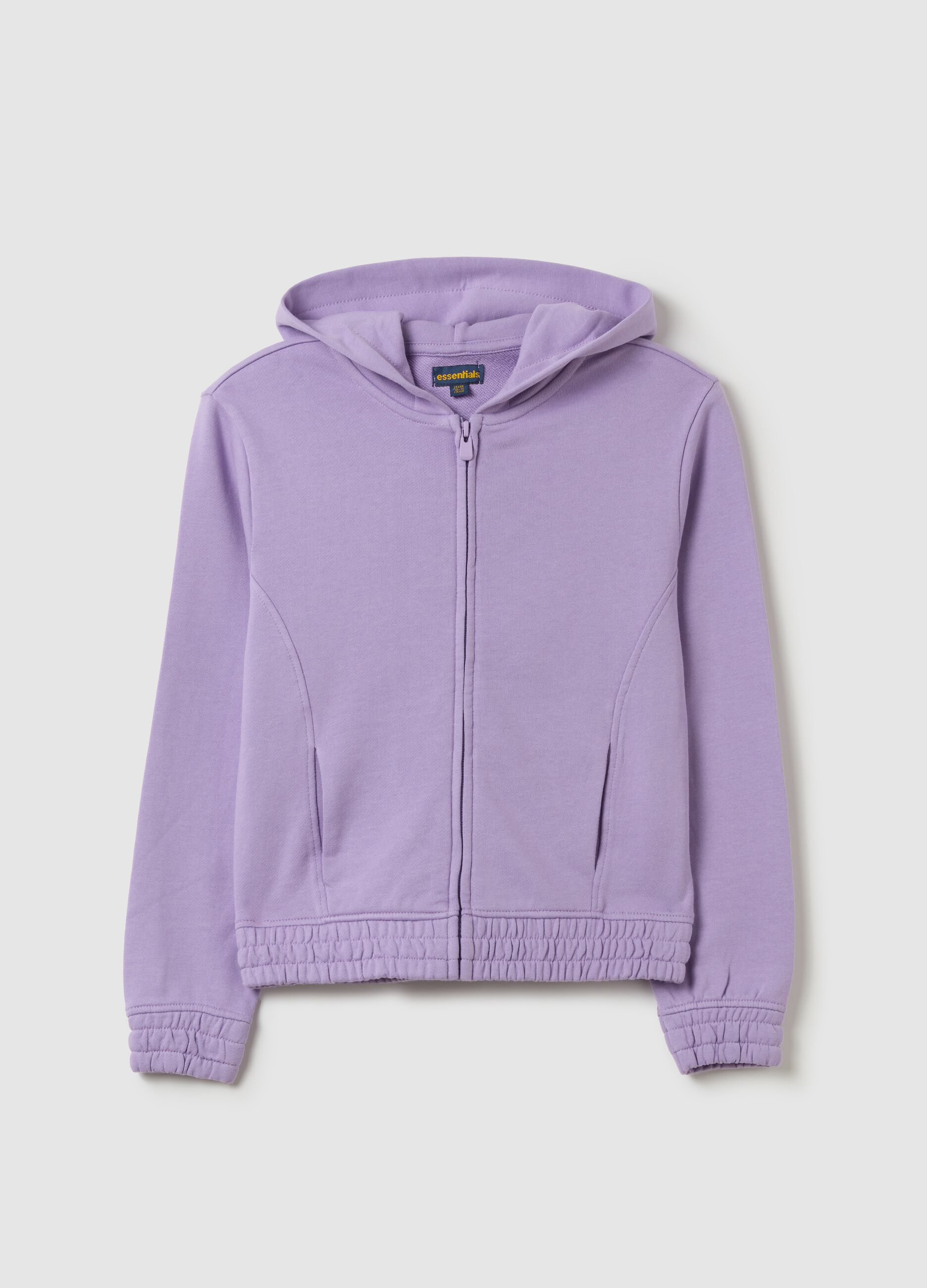 Full-zip Essential in French Terry con cappuccio 