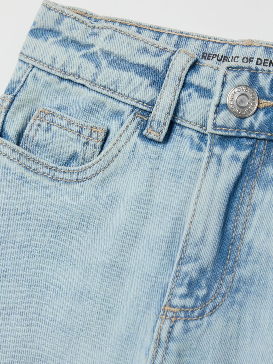 Flare-fit jeans with five pockets and butterflies embroidery_2