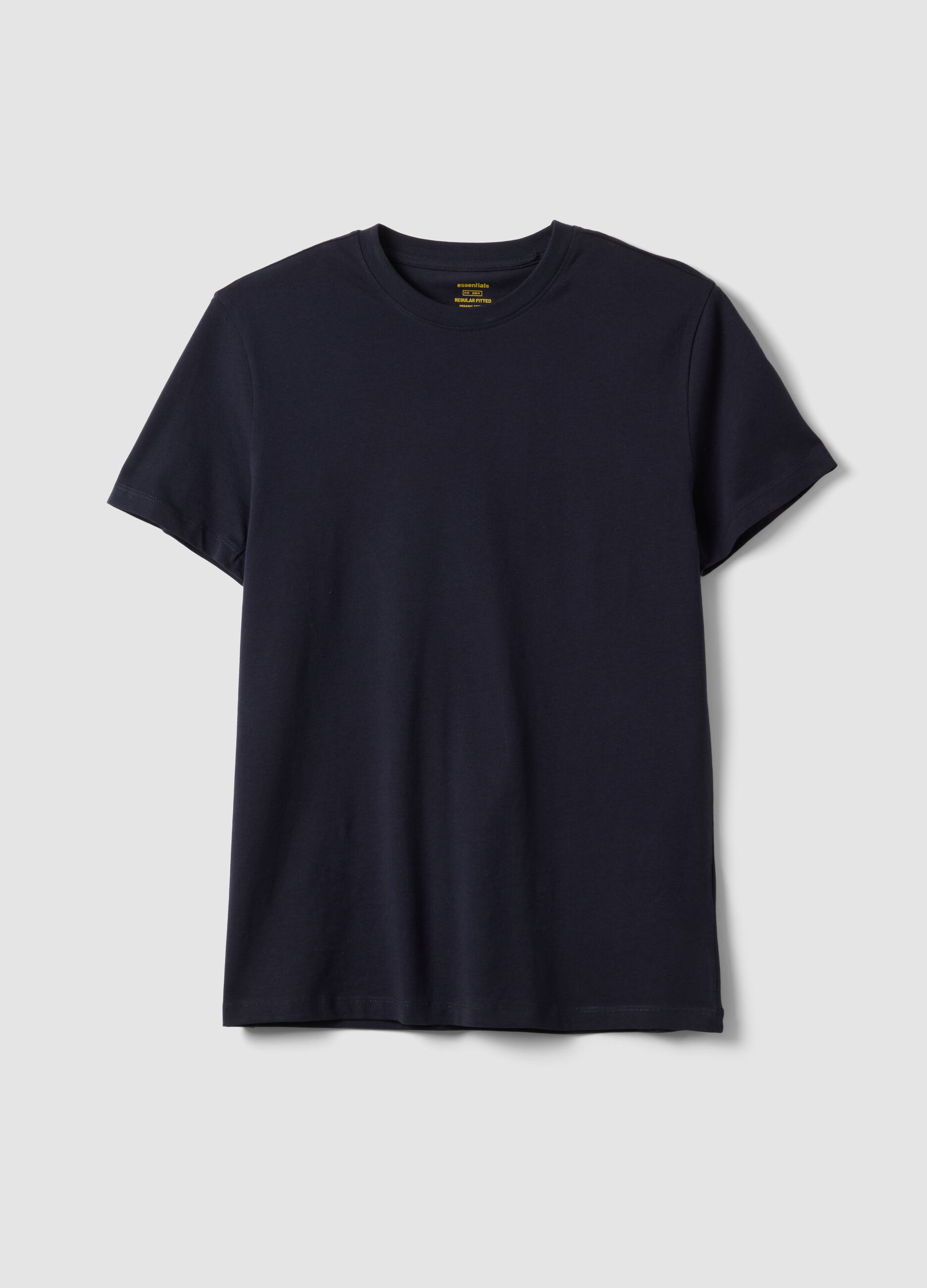 Blue pure cotton short-sleeve T-shirt