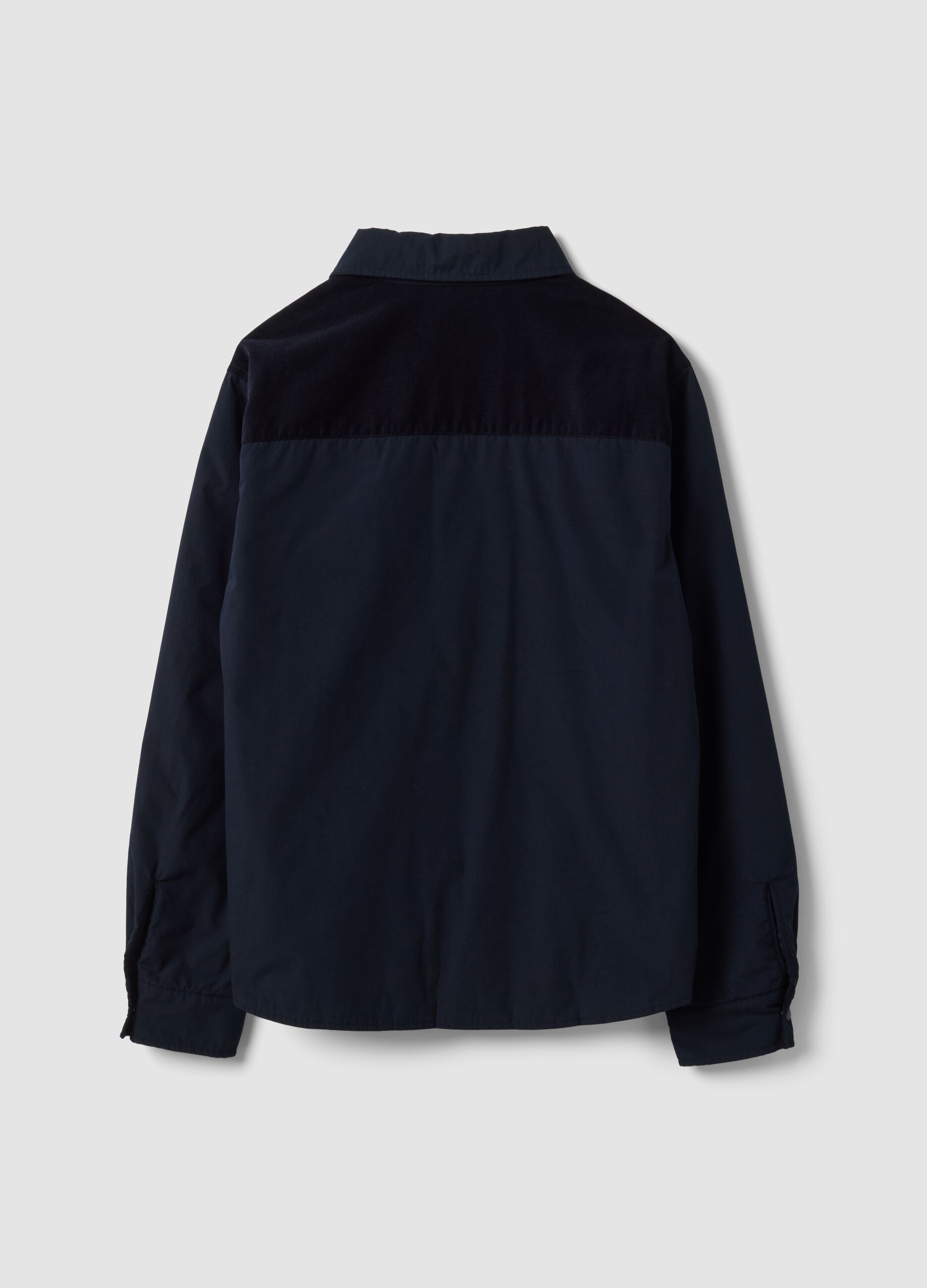 Shacket blu regular fit con tasche applicate