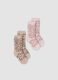 2-pack multicolour midi socks in stretchy fabric with pattern_0