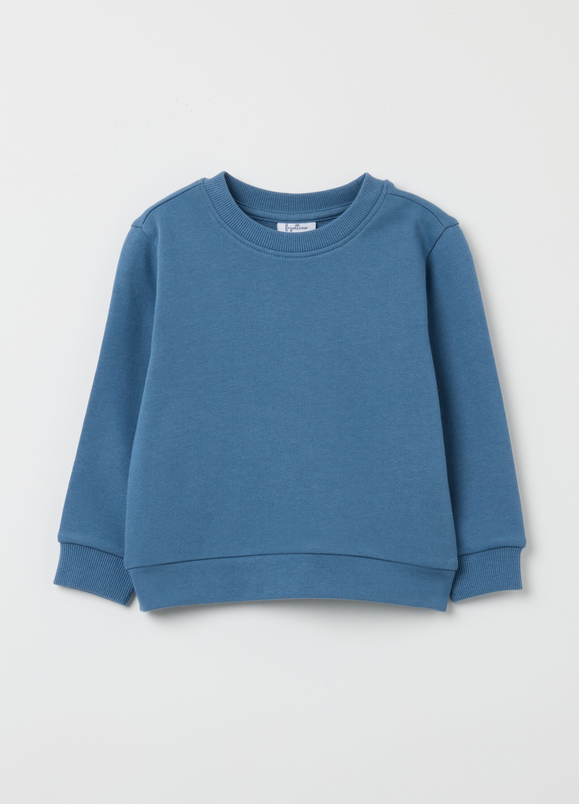 Children's sweatshirt in pure cotton blue with regular fit