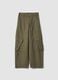Girls&rsquo; green pure cotton straight-fit cargo trousers_0