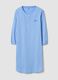Sky blue pure cotton striped nightshirt with regular fit and serafino collar_4