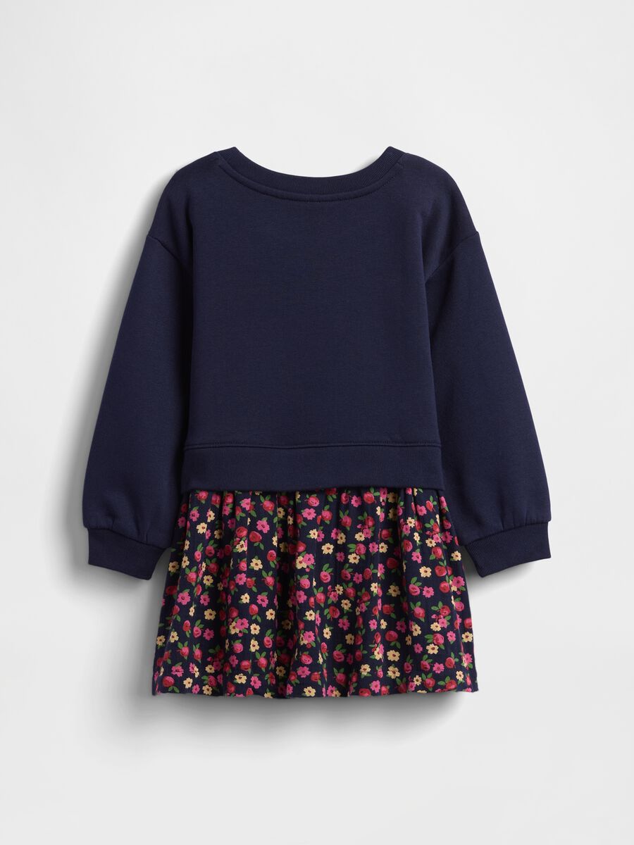 Blue dress with Minnie print and floral skirt_2