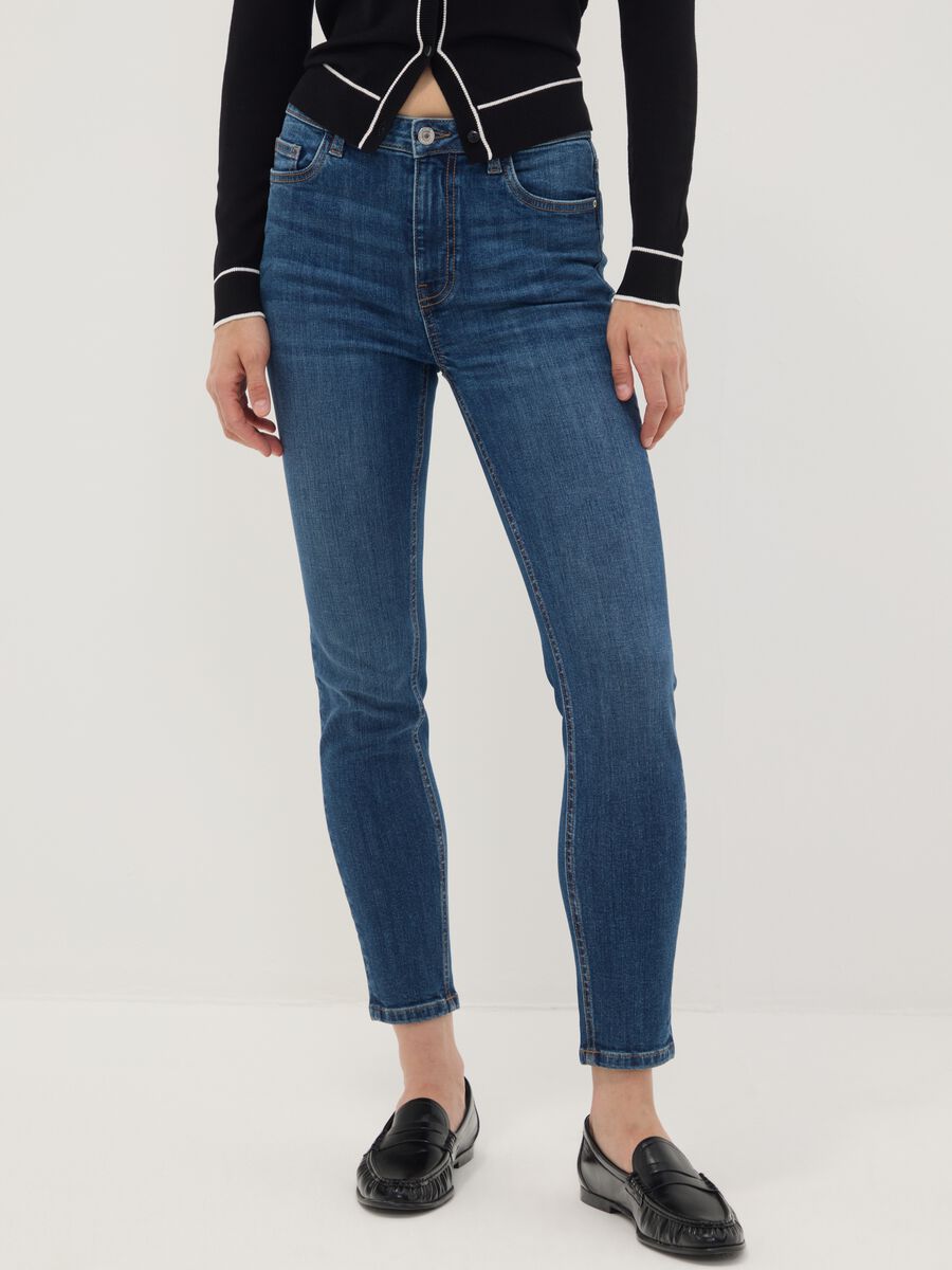 Blue denim skinny-fit jeans in stretch cotton_1