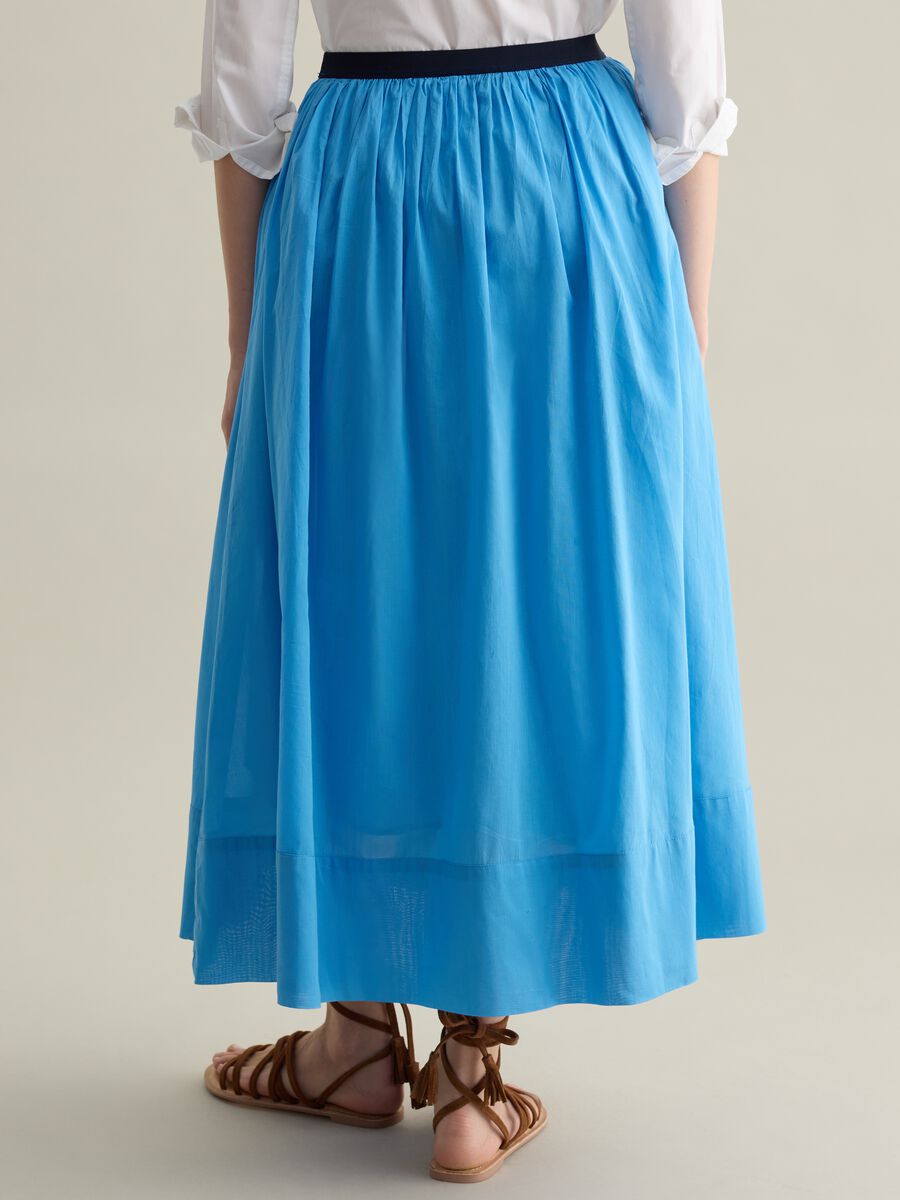 Light blue midi skirt in cotton_3