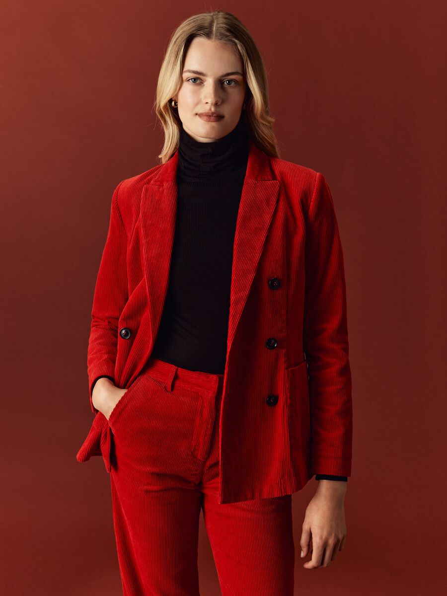 Blazer doppiopetto in corduroy_0