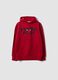 Red cotton-blend hoodie with Chicago Bulls logo for boys_0