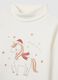 Girls' white Christmas jumper in pure cotton, regular fit_2