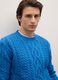 Blue regular fit jumper with jacquard pattern_3