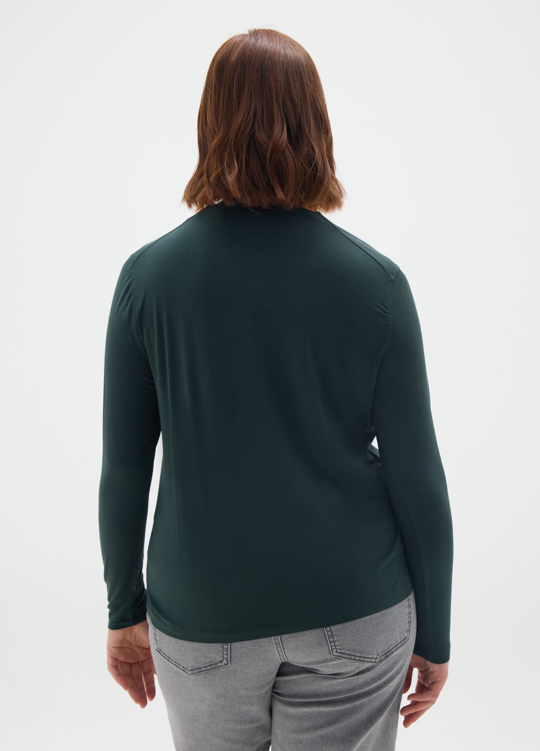 Black long sleeve top with a turtleneck