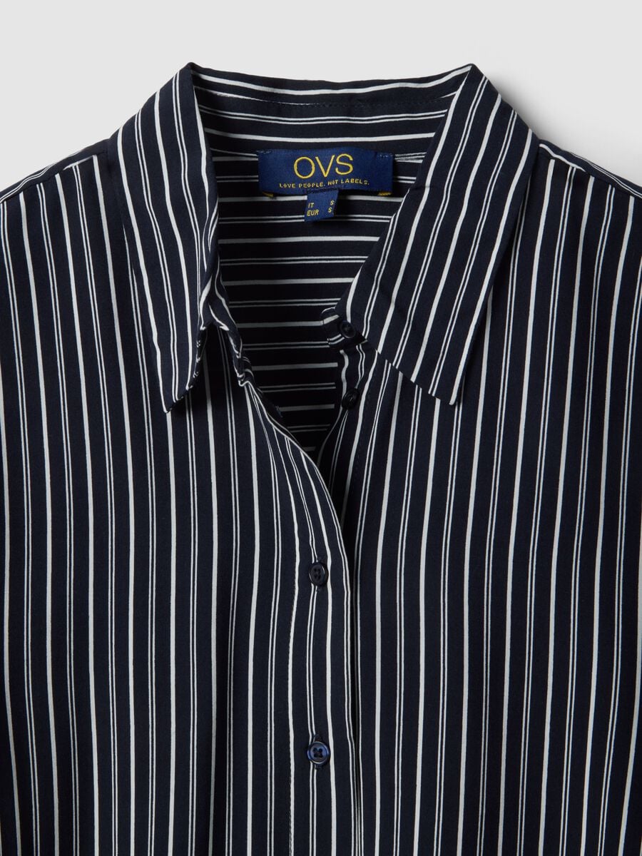 Regular Fit Multi-Colour Striped Pure Viscose Shirt_5