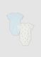Bipack di body multicolor in puro cotone organico con stampa per neonato_1