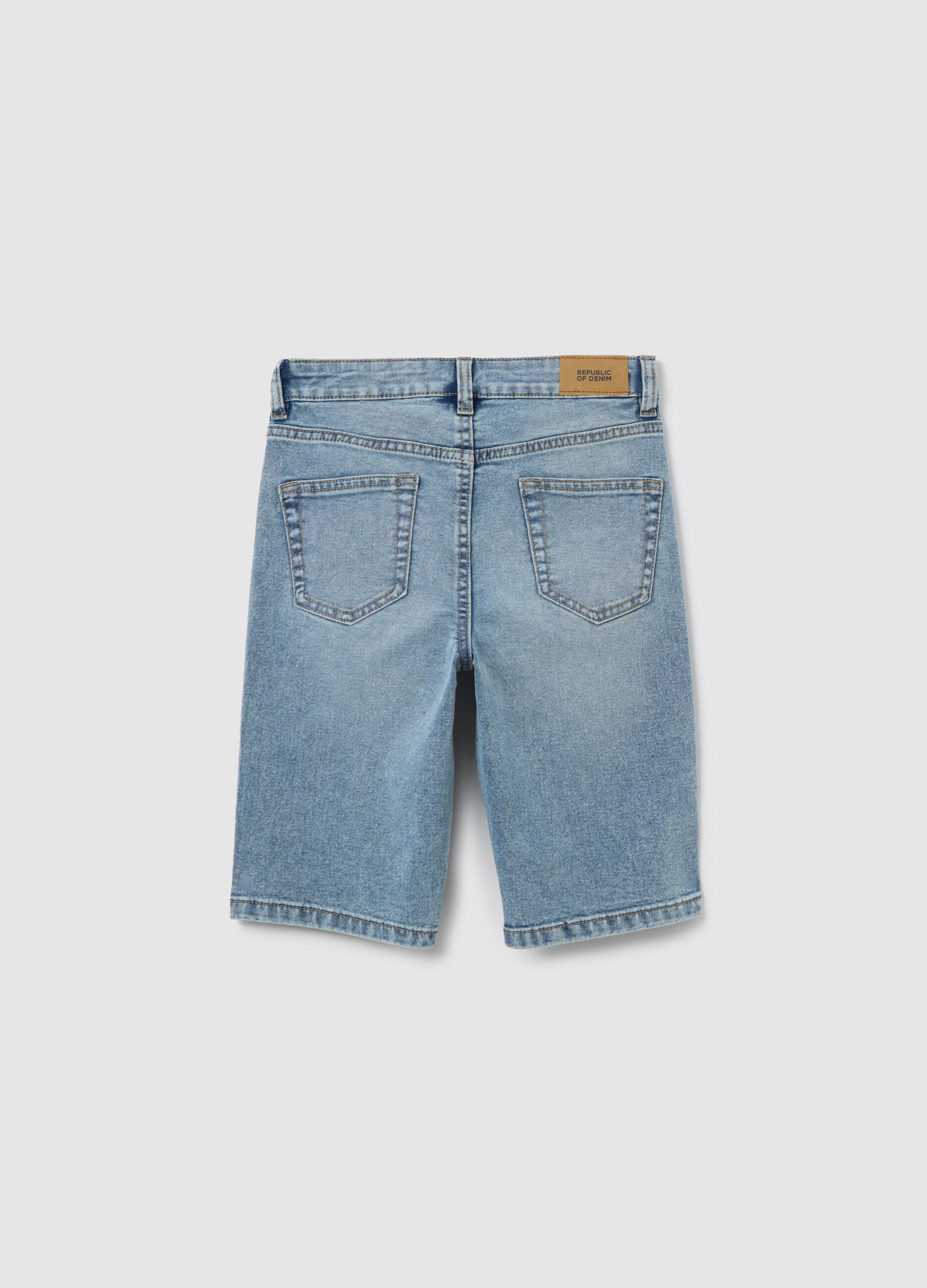 Denim Bermuda shorts with five pockets