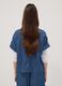 Blue pure lyocell short-sleeved shirt_3
