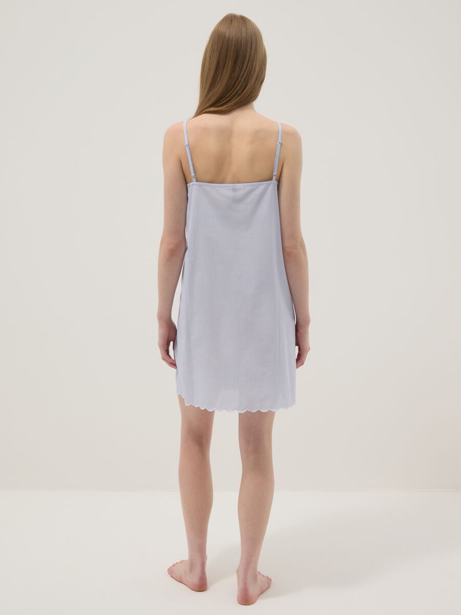Light blue organic cotton nightdress with thin straps_3
