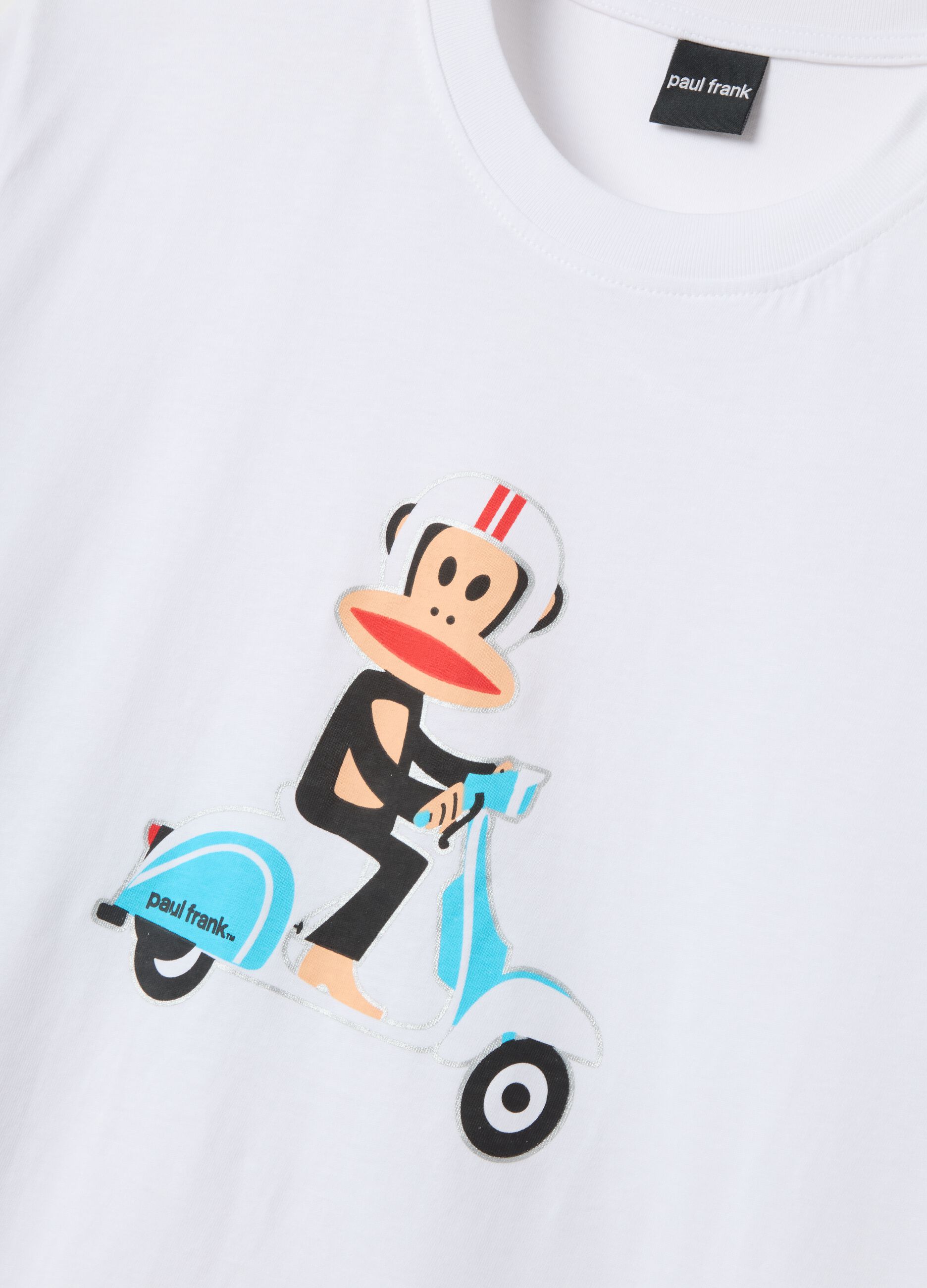 White Paul Frank print T-shirt in pure cotton, regular fit