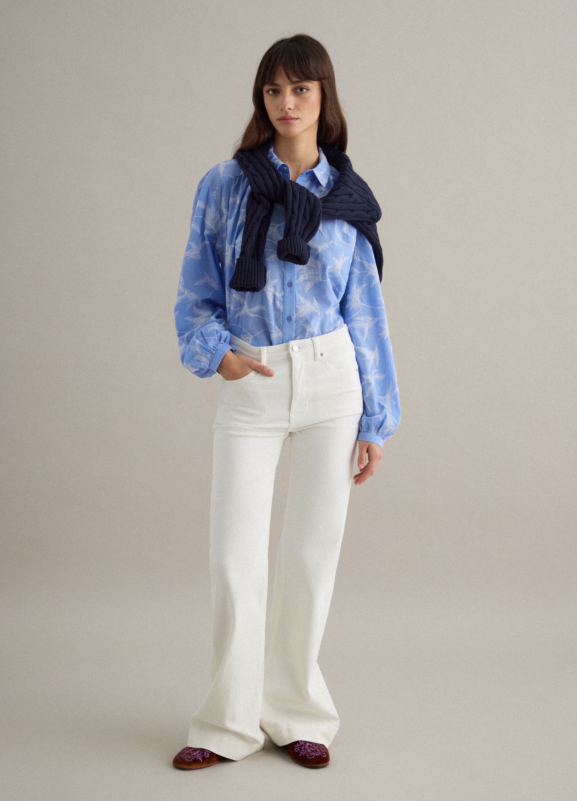 Multicolour pure cotton regular fit shirt with pattern