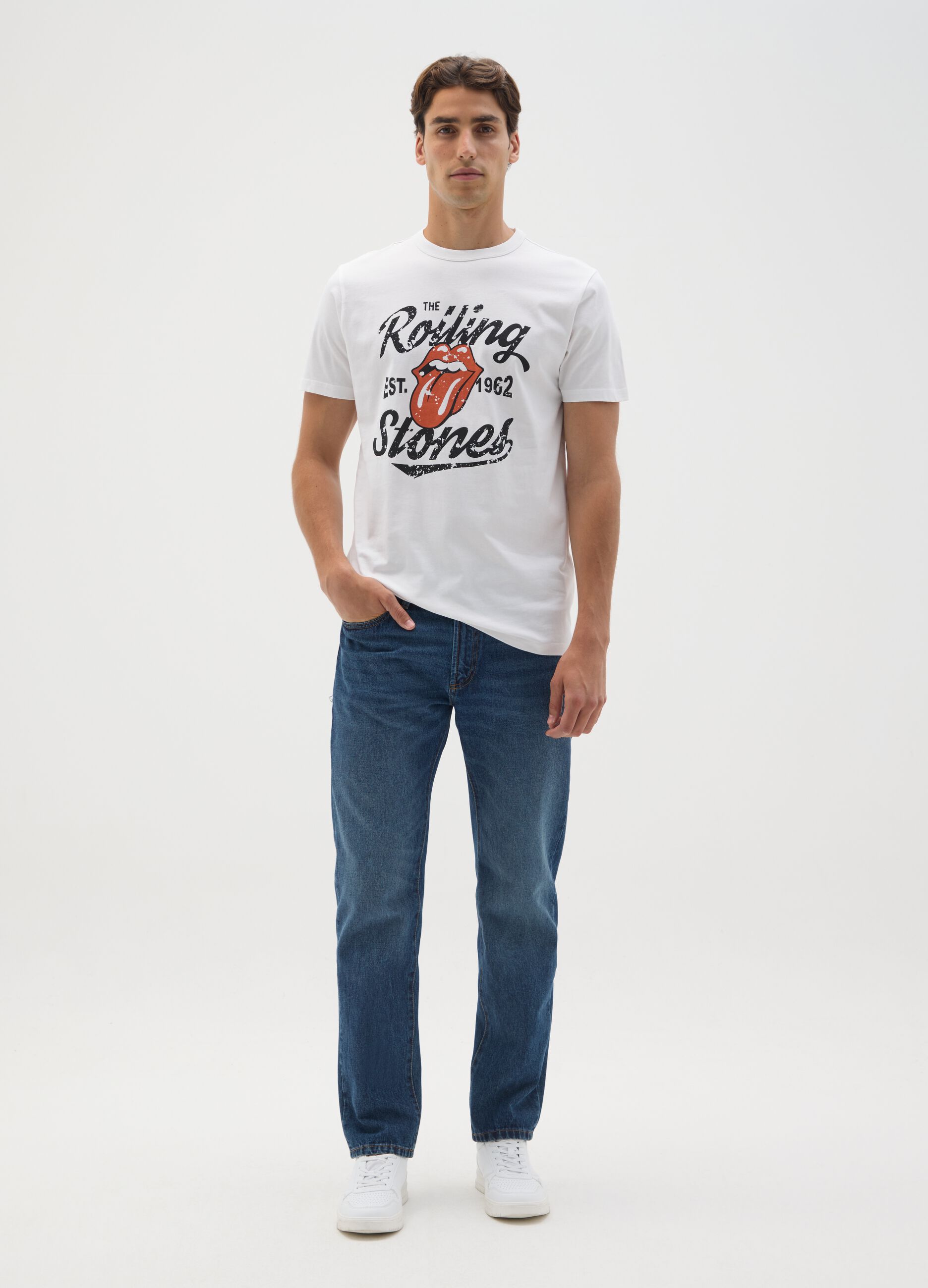 T-shirt in puro cotone bianca regular fit