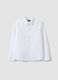 White pure cotton Oxford shirt with classic collar for boys_0