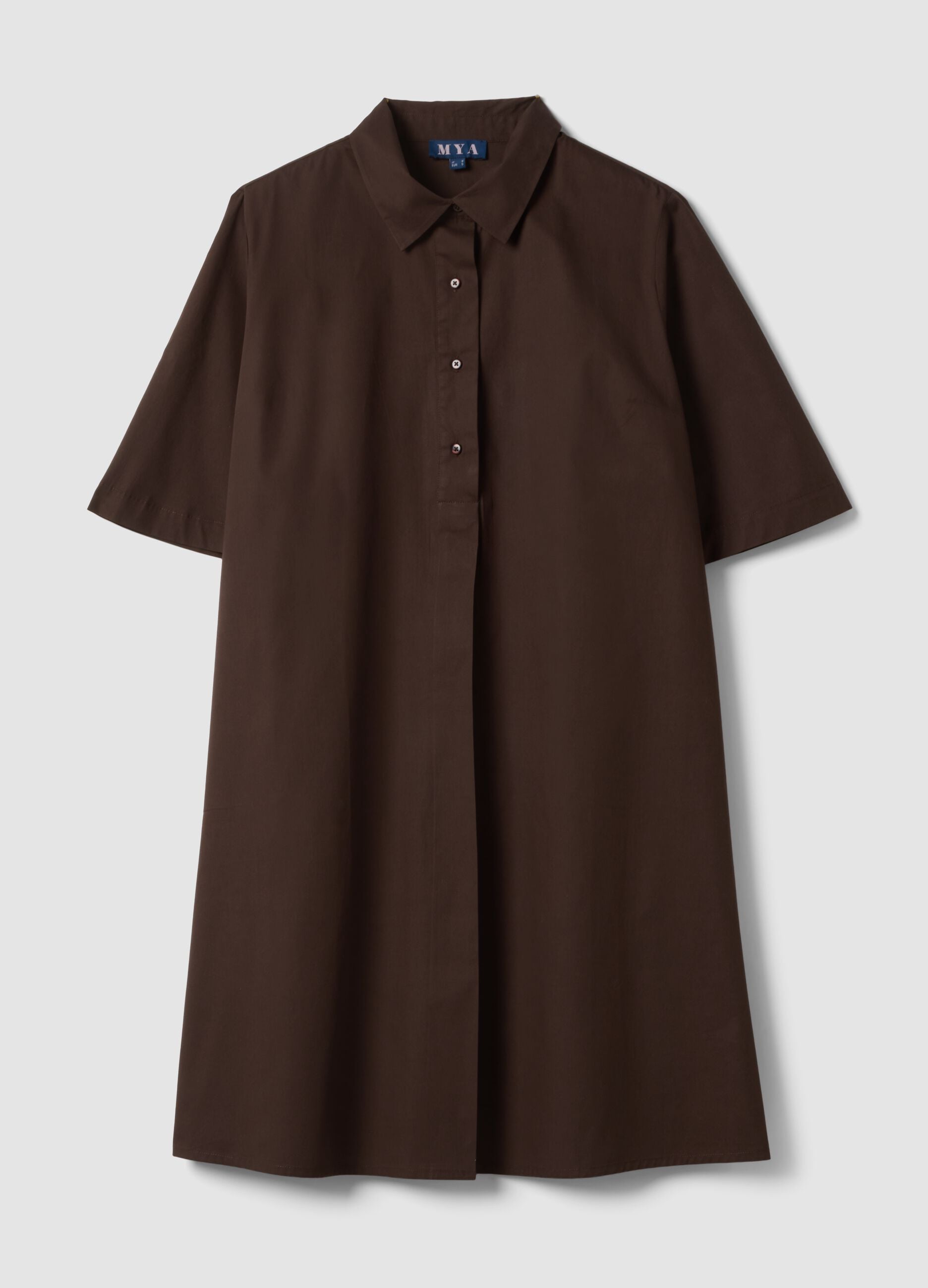 Brown pure cotton shirt dress