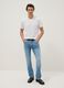 Light blue slim fit stretch cotton denim jeans_0