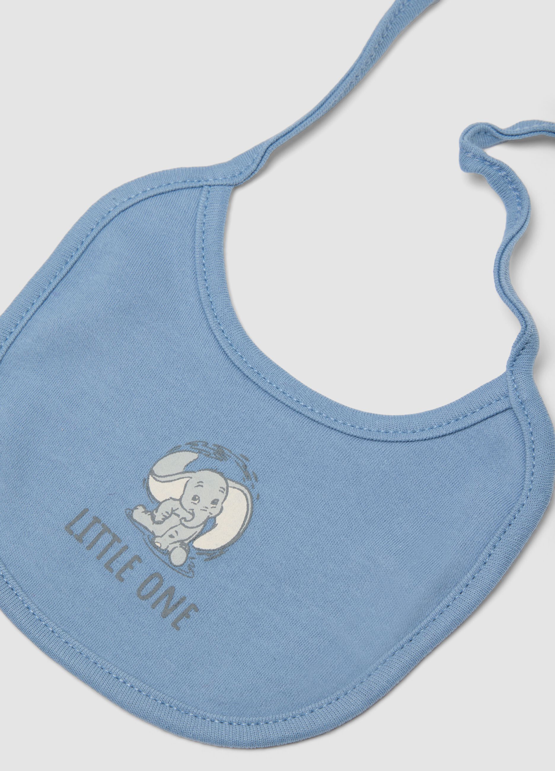 Bipack di bavaglini azzurri e bianchi in puro cotone organico con stampa Disney