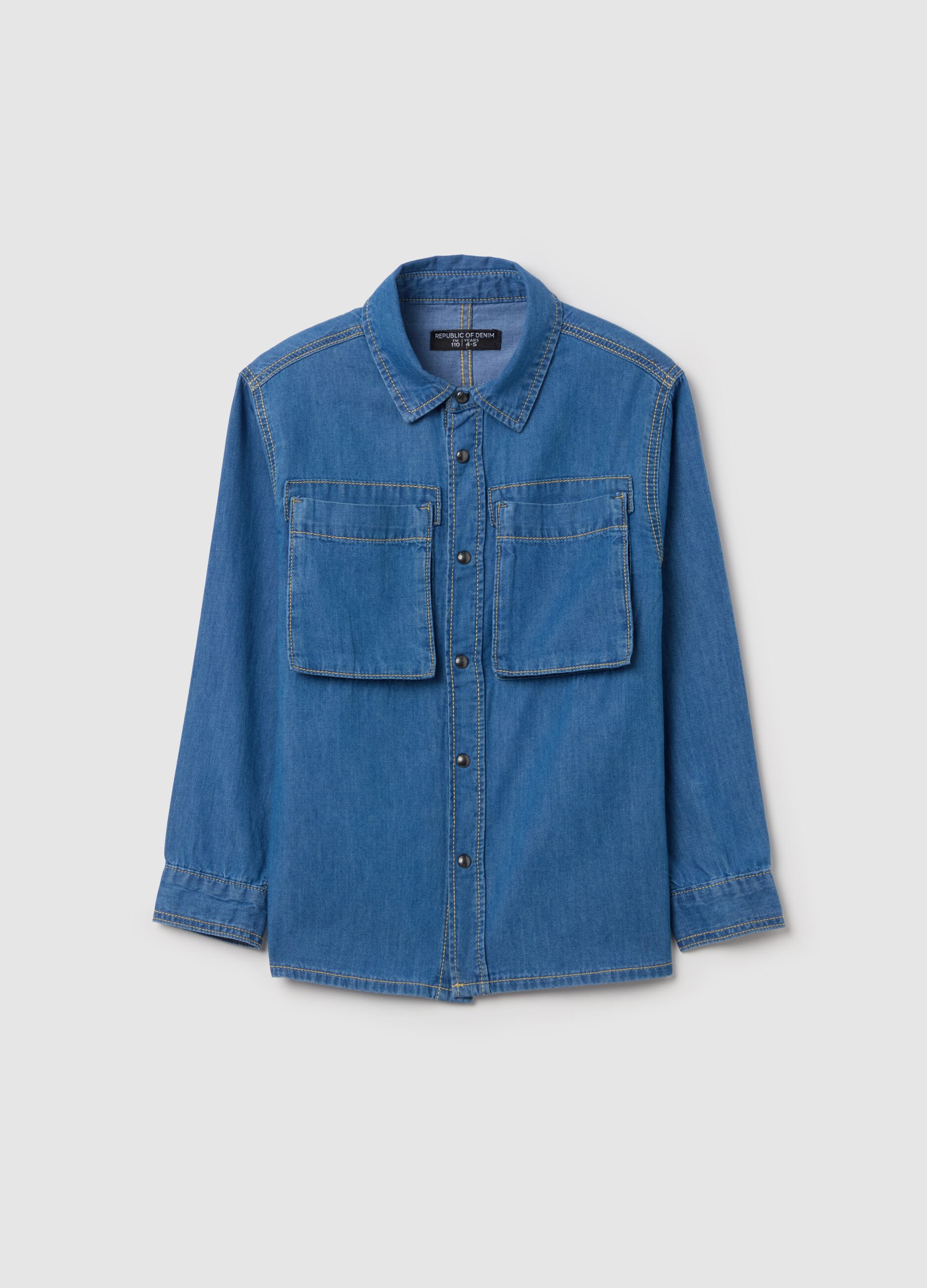 Denim shirt with pockets