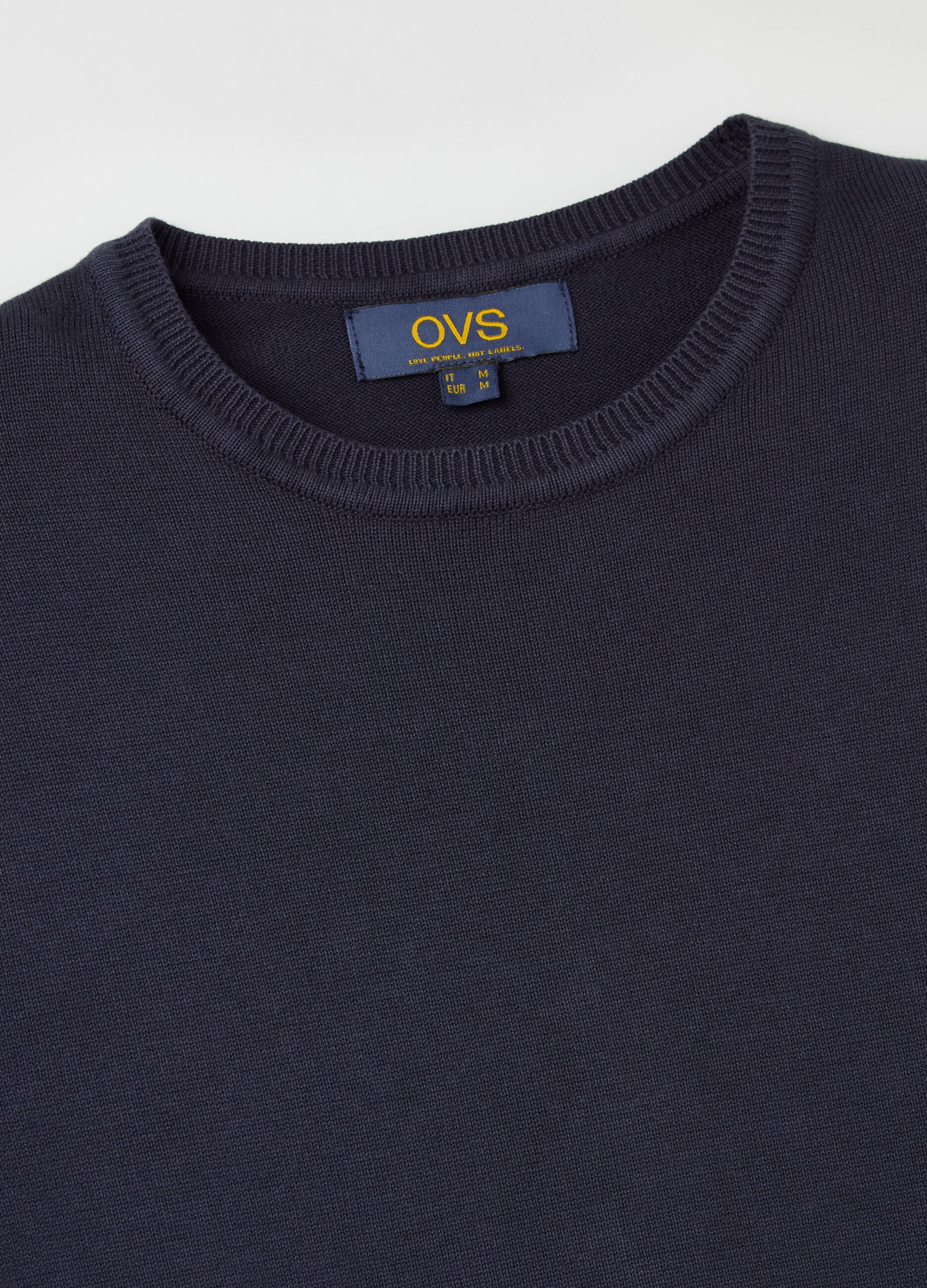 Cotton pullover with round neck